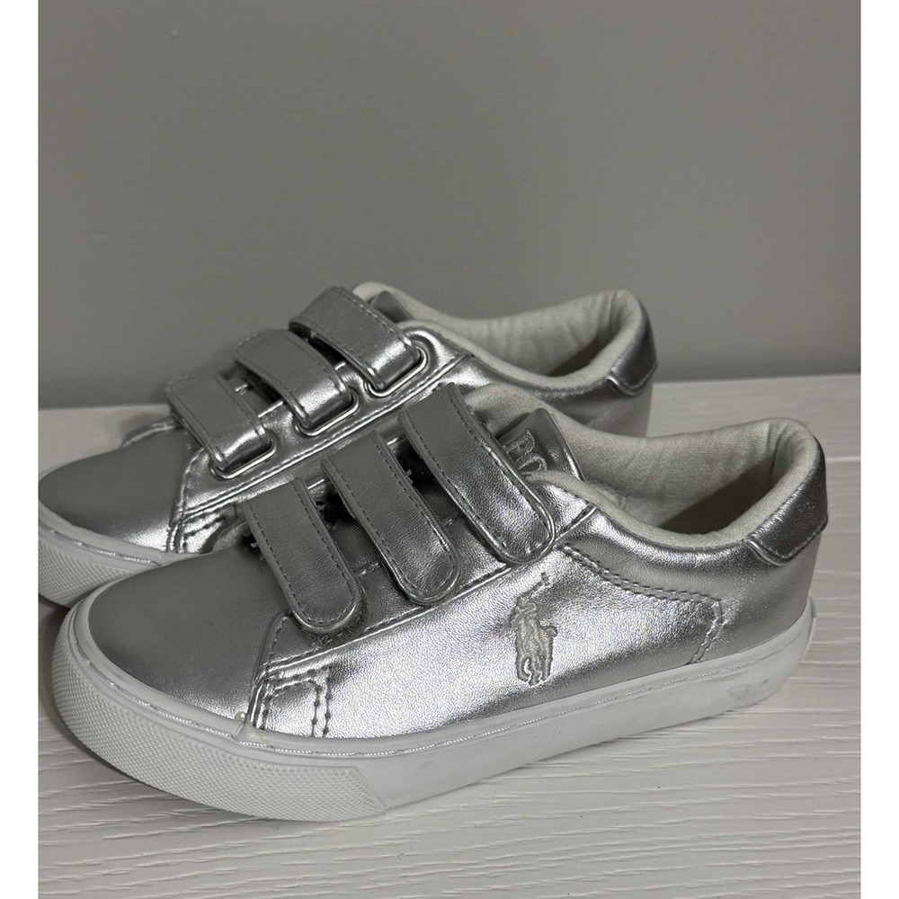 POLO Ralph Lauren Kids Slater Sneaker 993760 Silver US 11